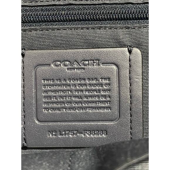 Coach Pebbled Leather Backpack – Dark Navy/Gray Authentic Designer Bag - Picture 11 of 14